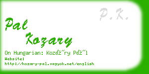 pal kozary business card